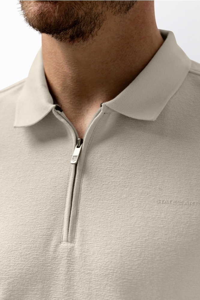 State of Art ecru heren polo | Close up