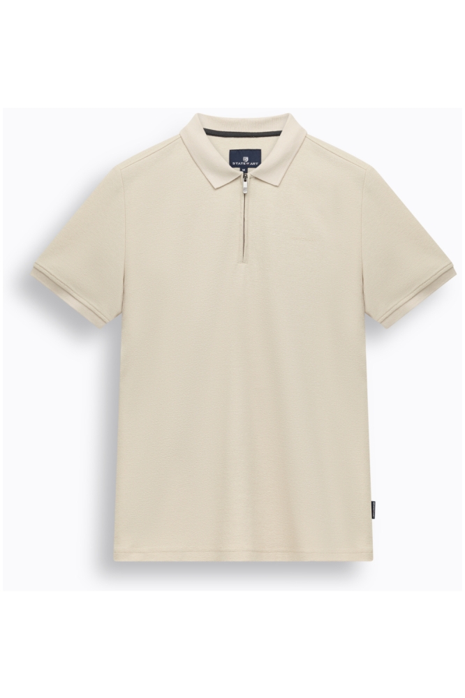 State of Art ecru heren polo | Vooraanzicht