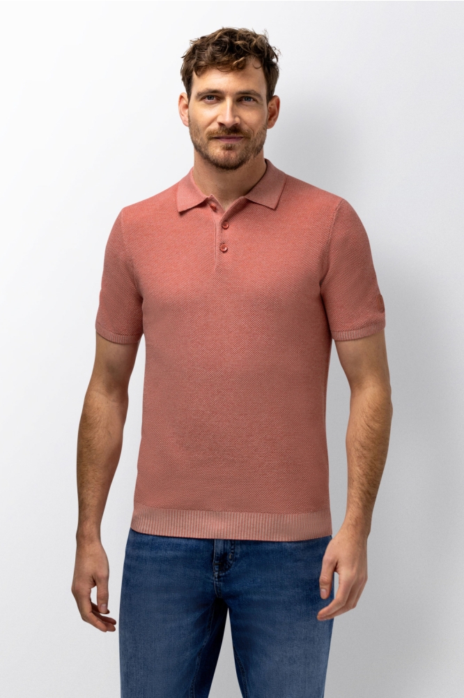 State of Art oranje heren polo | Model vooraanzicht