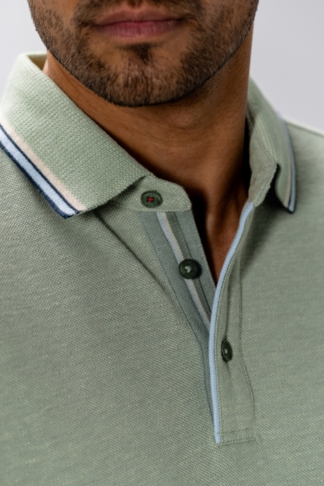 State of Art groene heren polo | Close up