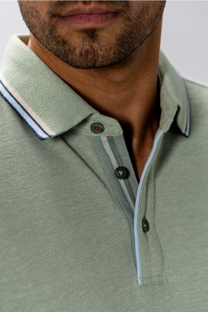 State of Art groene heren polo | Close up