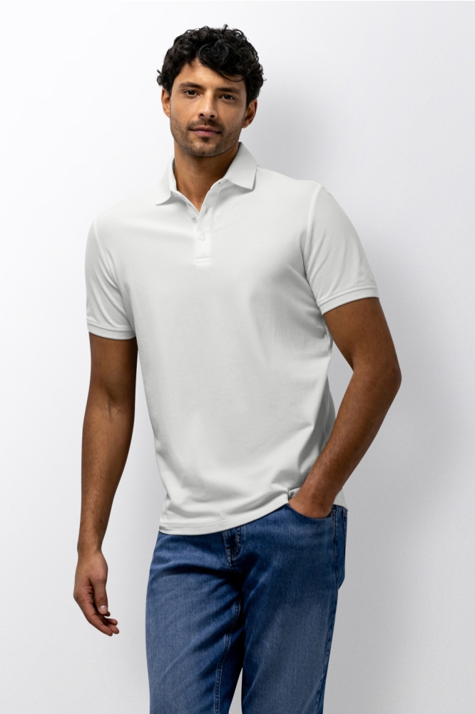 State of Art witte heren polo | Model vooraanzicht