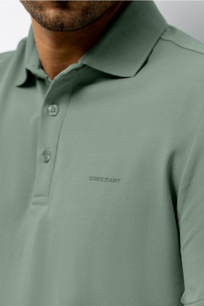 State of Art groene heren polo | Close up