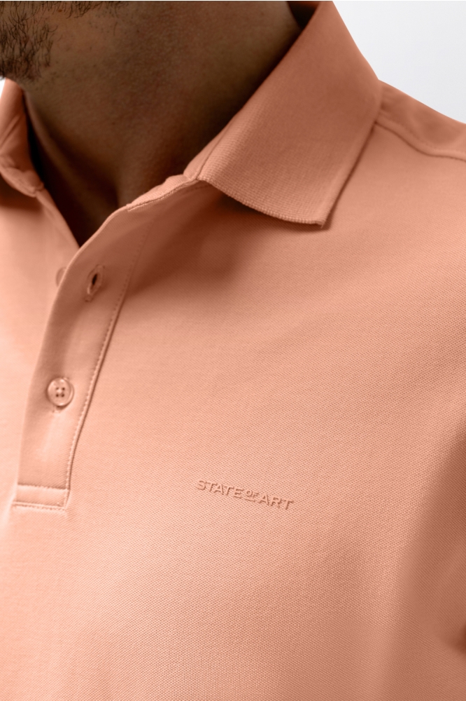 State of Art oranje heren polo | Close up