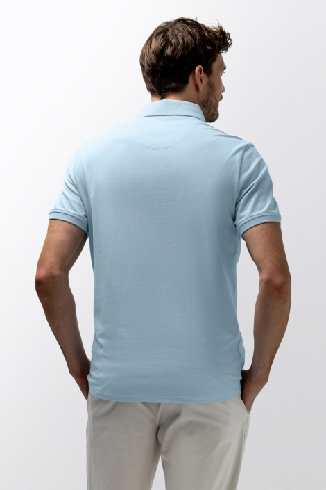 State of Art blauwe heren polo | Model achteraanzicht