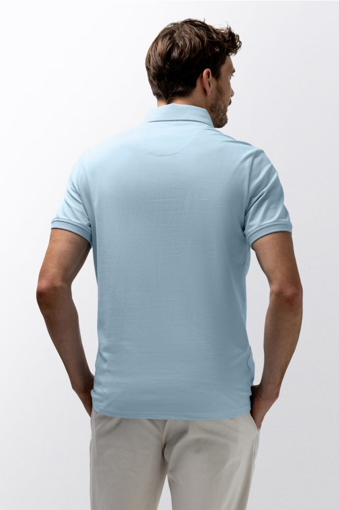 State of Art blauwe heren polo | Model achteraanzicht