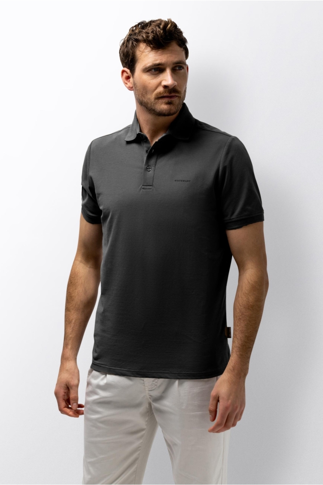 State of Art grijze heren polo | Model vooraanzicht