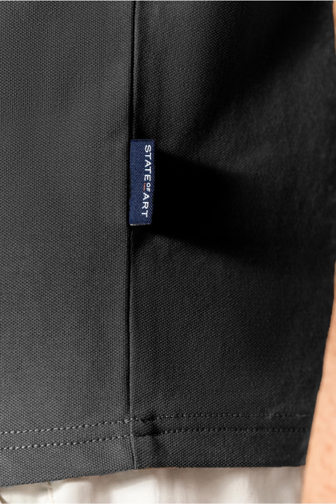 State of Art grijze heren polo | Close up