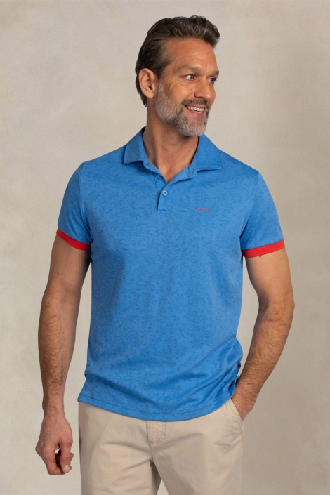 NZA blauwe heren polo | Model vooraanzicht