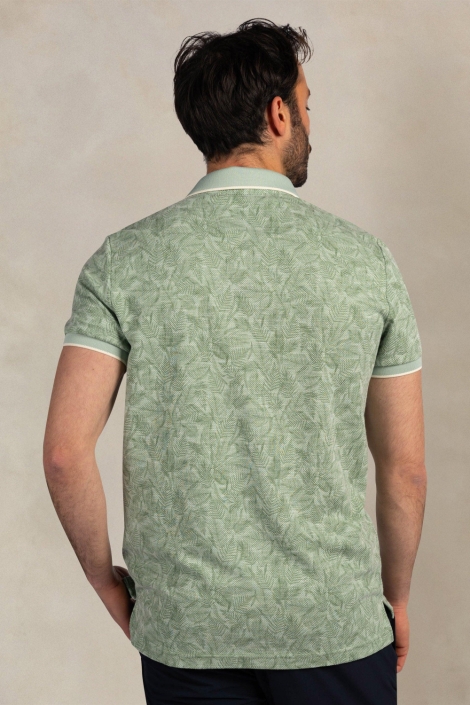 NZA groene heren polo | Model achteraanzicht