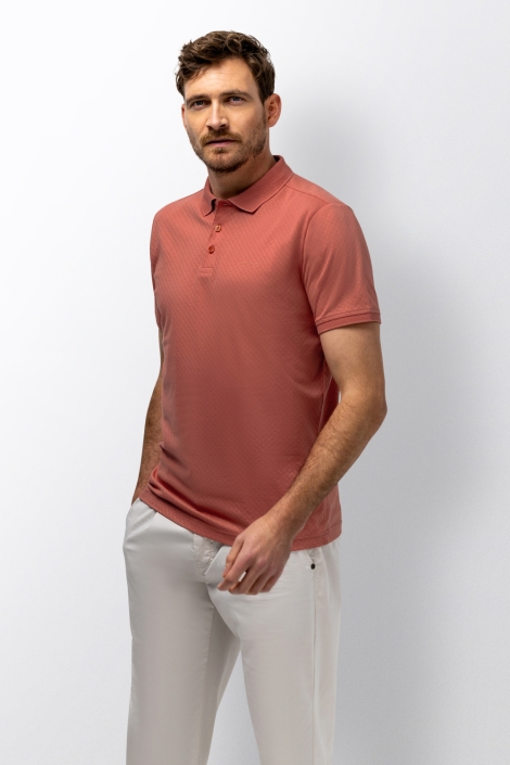 State of Art oranje heren polo | Model vooraanzicht