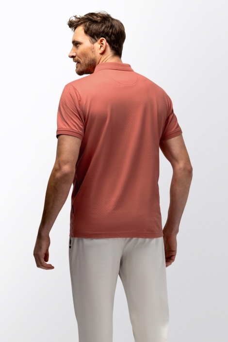 State of Art oranje heren polo | Model achteraanzicht