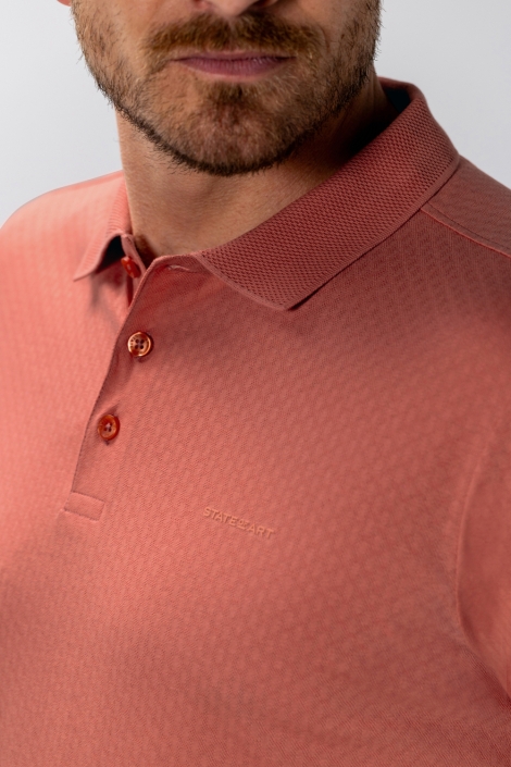 State of Art oranje heren polo | Close up