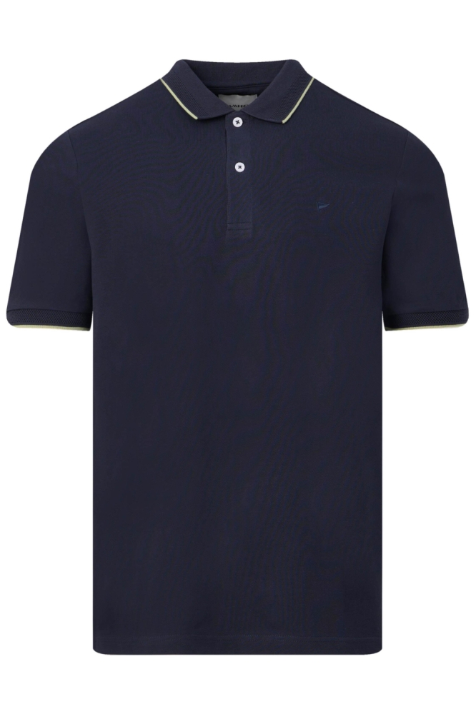 Campbell blauwe heren polo | Vooraanzicht