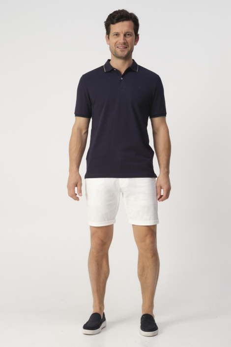 Campbell blauwe heren polo | Model