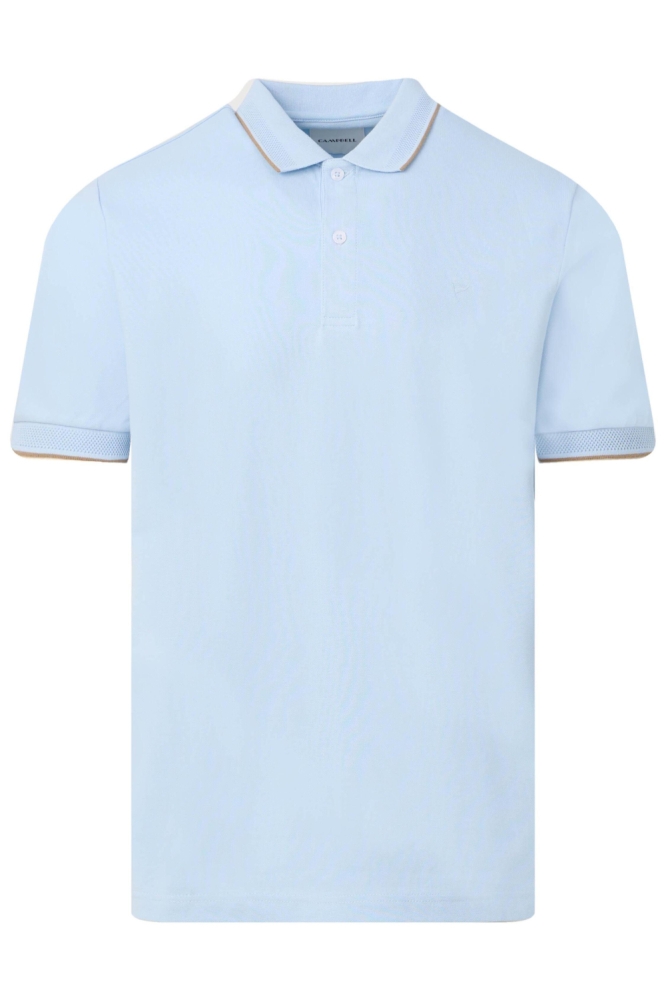 Campbell blauwe heren polo | Vooraanzicht