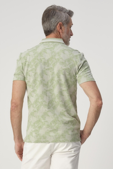 Campbell groene heren polo | Model achteraanzicht