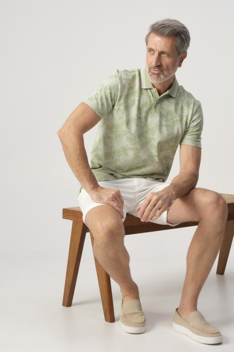 Campbell groene heren polo | Model vooraanzicht