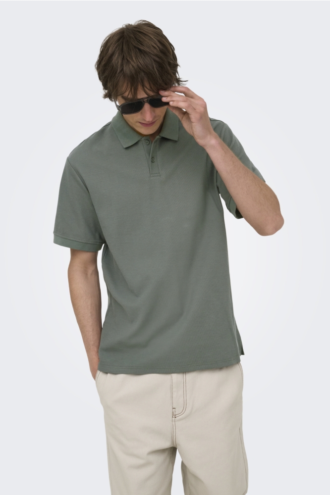 Only & Sons groene heren polo | Model
