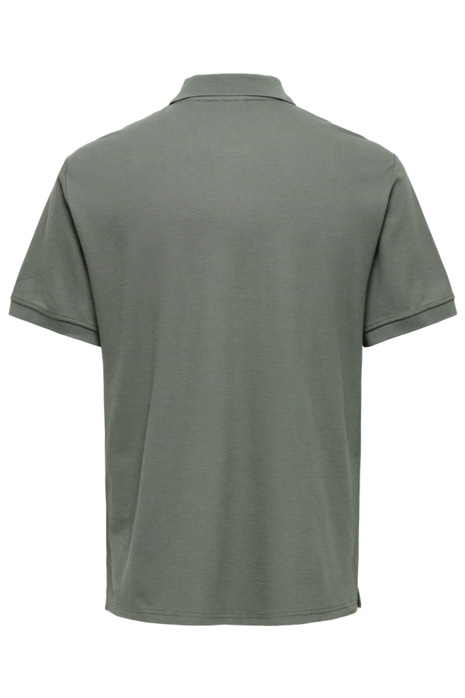 Only & Sons groene heren polo | Achteraanzicht