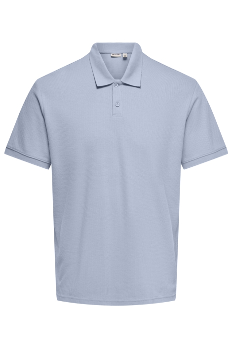 Only & Sons blauwe heren polo | Vooraanzicht