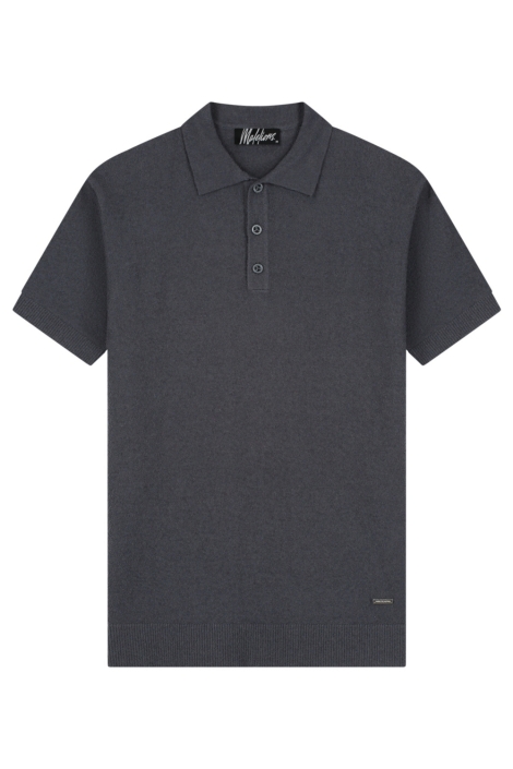 Malelions grijze heren polo | Vooraanzicht