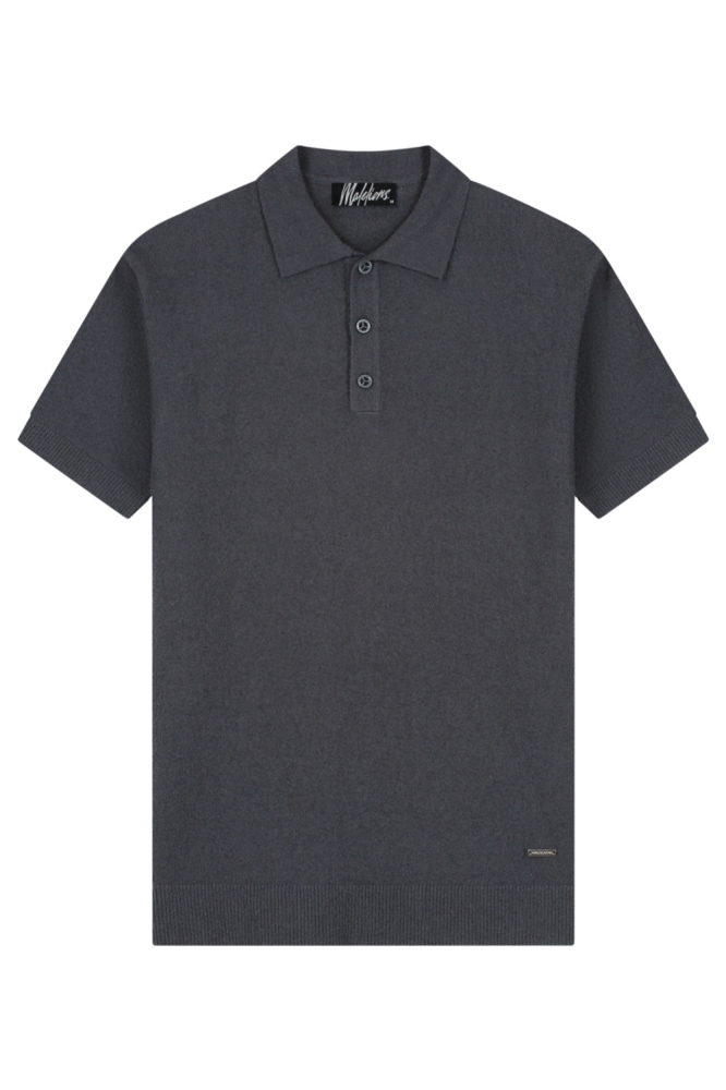 Malelions grijze heren polo | Vooraanzicht