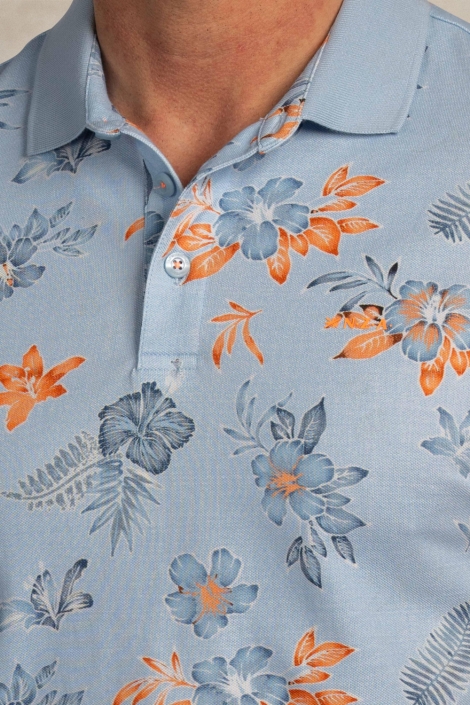 NZA blauwe heren polo | Close up