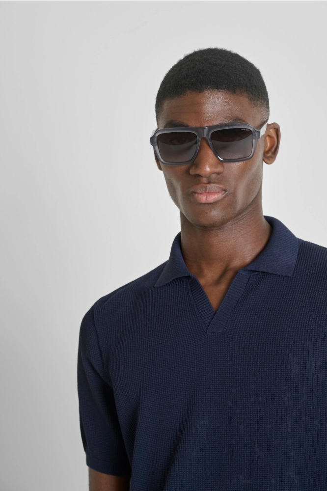 Antony Morato blauwe heren polo | Close up