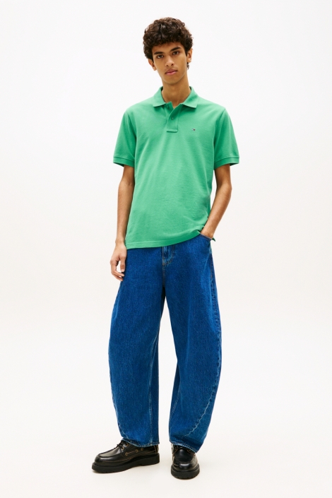 Tommy Jeans groene heren polo | Model