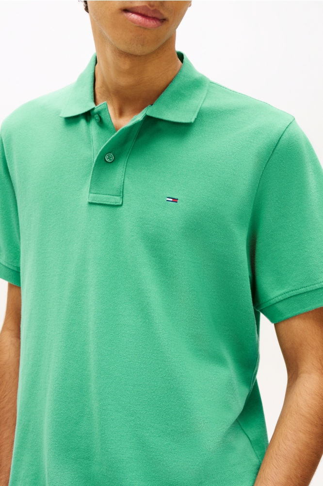 Tommy Jeans groene heren polo | Close up