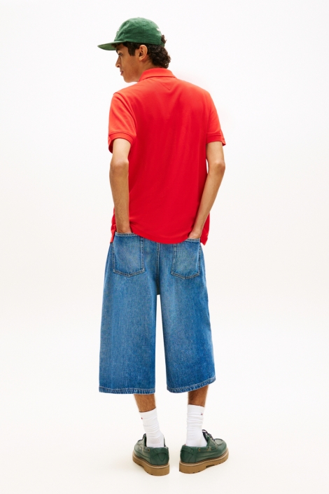 Tommy Jeans rode heren polo | Model