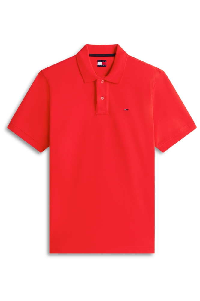 Tommy Jeans rode heren polo | Vooraanzicht