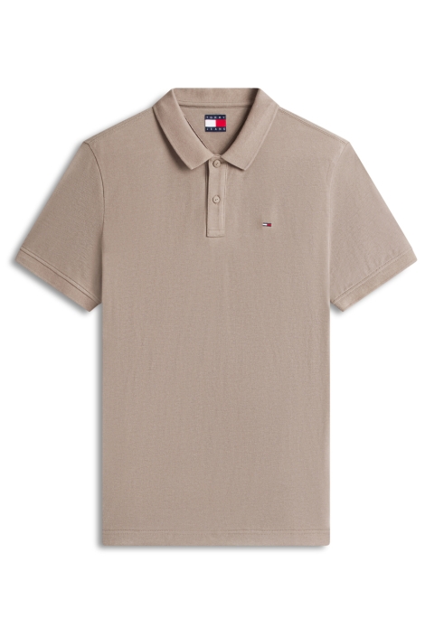 Tommy Jeans taupe heren polo | Vooraanzicht