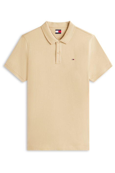 Tommy Jeans beige heren polo | Vooraanzicht
