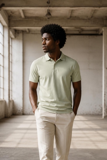 Desoto casual polo kent 1/2 Groen