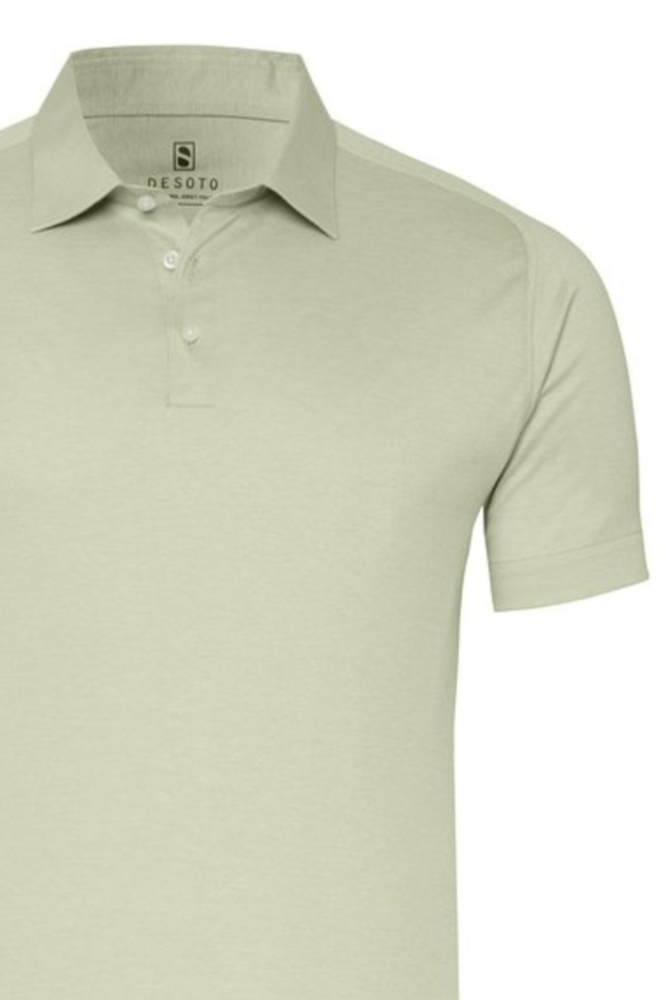 Desoto groene heren polo | Close up