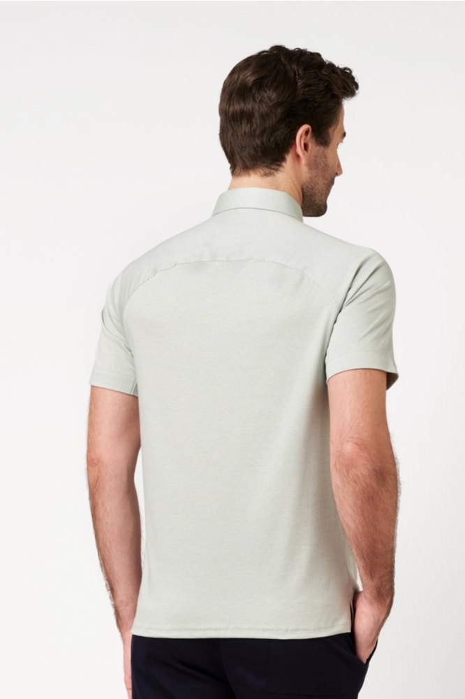 Desoto groene heren polo | Model achteraanzicht