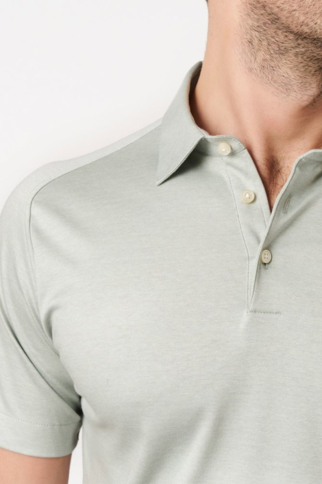 Desoto groene heren polo | Close up