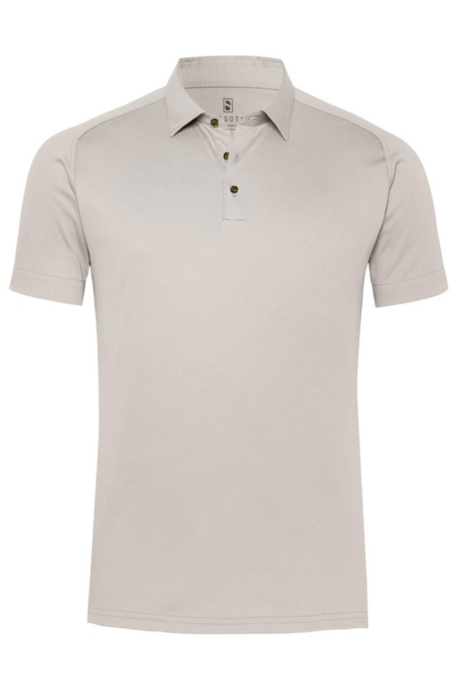 Desoto beige heren polo | Vooraanzicht