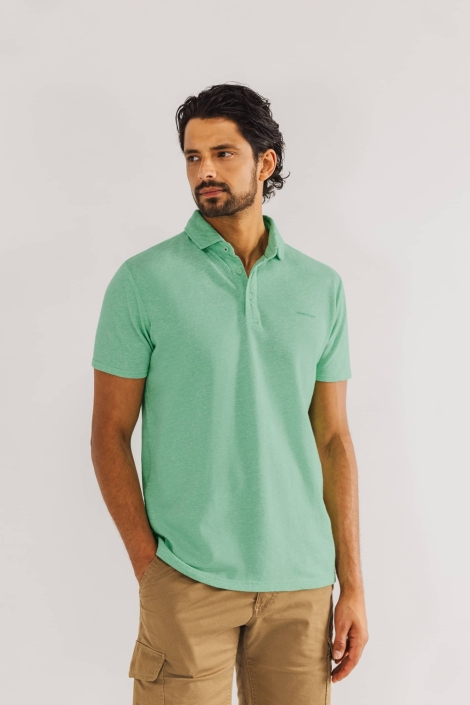 State of Art groene heren polo | Model vooraanzicht