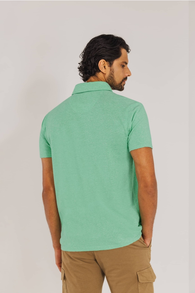 State of Art groene heren polo | Model achteraanzicht