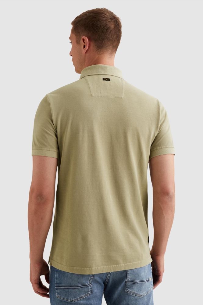 PME legend beige heren polo | Model achteraanzicht