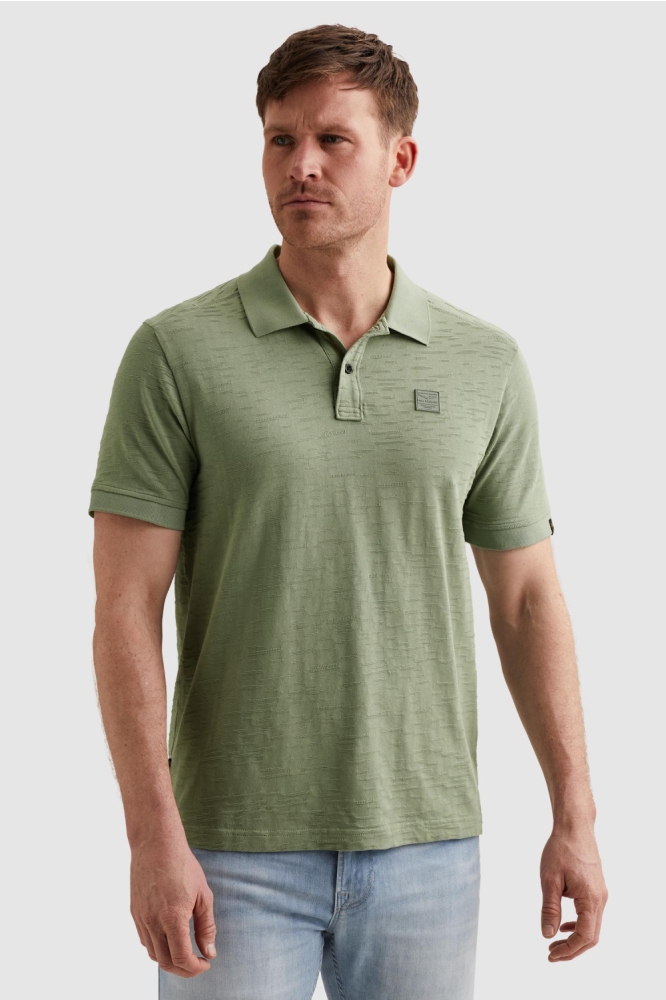 PME legend groene heren polo | Model vooraanzicht