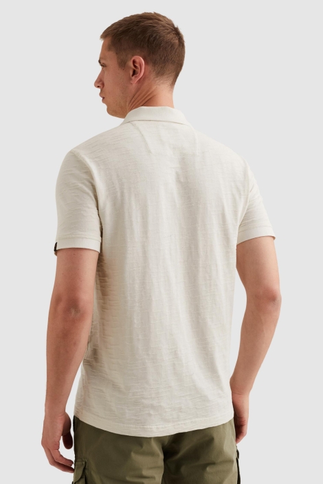 PME legend witte heren polo | Model achteraanzicht