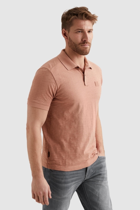 PME legend oranje heren polo | Model vooraanzicht