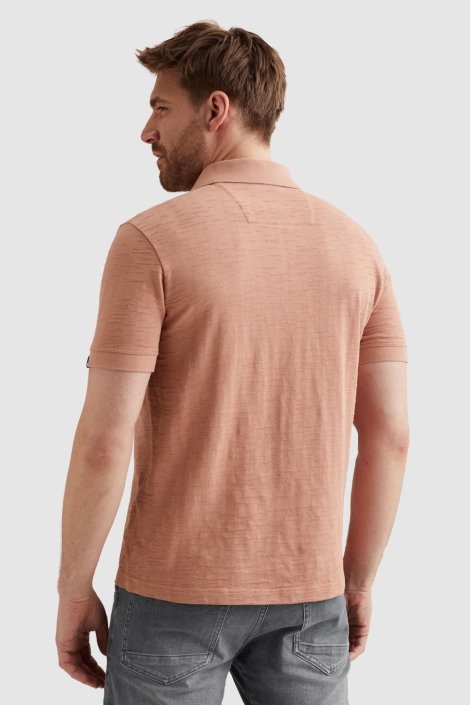 PME legend oranje heren polo | Model achteraanzicht