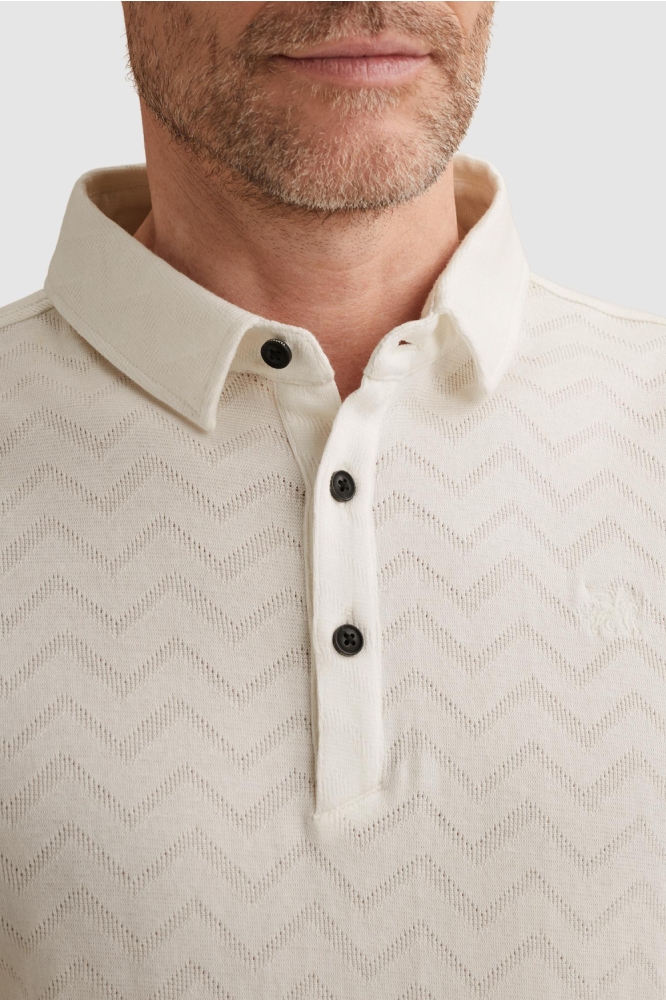 Vanguard witte heren polo | Close up