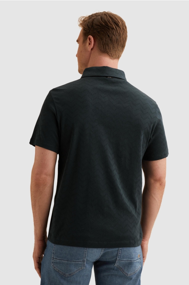 Vanguard blauwe heren polo | Model achteraanzicht