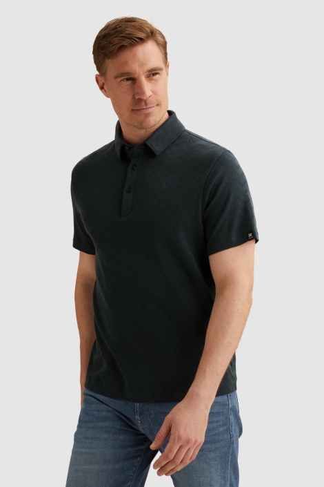 Vanguard blauwe heren polo | Model vooraanzicht